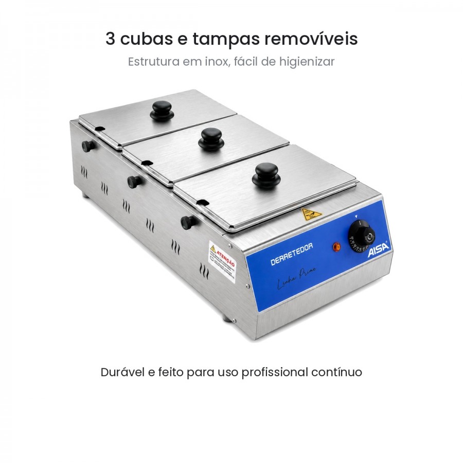 Derretedor Banho Maria 3 Cubas 2,5L